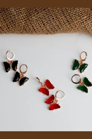 Kord Store Set Of 3 Rose Gold-Plated Animal Shaped Drop Earrings