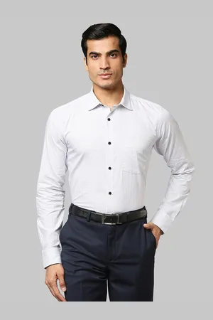 Park Avenue Men White Slim Fit Grid Tattersall Checks Opaque Checked Formal Shirt