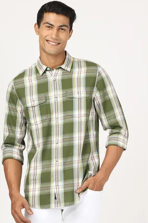 Lee Men Tartan Checked Casual Cotton Shirt