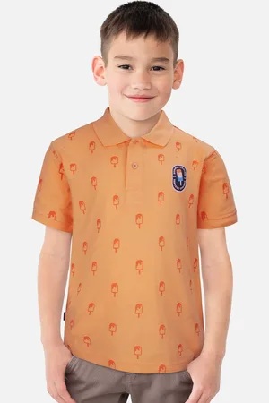 Gini and Jony Boys Conversational Printed Polo Collar Cotton T-shirt