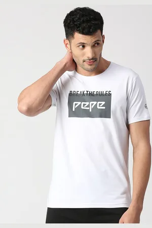 Pepe Jeans Men Typography Printed Pure Cotton Slim Fit T-shirt