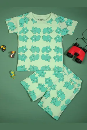 BE AWARA Kids Conversational Printed Pure Cotton Clothing Set