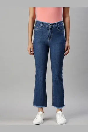 SHOWOFF Women Blue Straight Fit High-Rise Clean Look Jeans