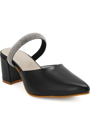 Scentra Embellished Block Heel Mules