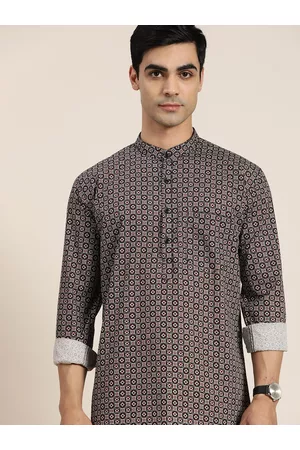 HANCOCK Kalamkari Printed Pure Cotton Straight Kurta