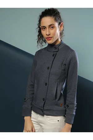 Campus Women Blue Windcheater Tailored Jacket