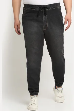 Pluss Men Plus Size Comfort Mid-Rise Stretchable Light Fade Cotton Joggers