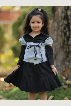 Googo Gaaga Girls Cotton Shirt With Denim Top