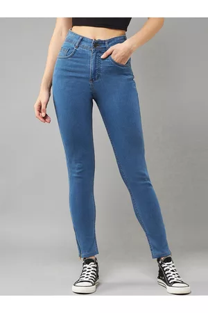 DOLCE CRUDO Women Cotton Skinny Fit High-Rise Stretchable Jeans