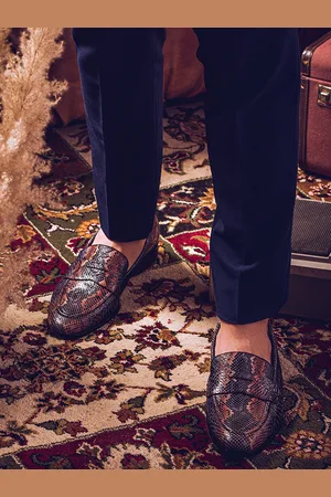 SAINT G. Men Printed Leather Loafers