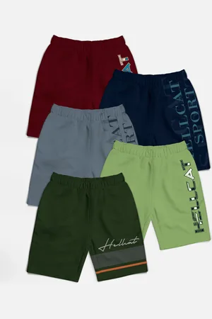 HELLCAT Boys Pack of 5 Cotton Mid-Rise Sports Shorts