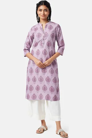 Pantaloons Ethnic Motifs Printed Mandarin Collar Pure Cotton Kurta
