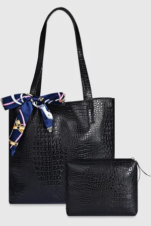Bagsy Malone Textured PU Shopper Shoulder Bag With Pouch