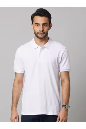 Celio Men White Polo Collar T-shirt