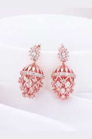 GIVA Women 925 Sterling Silver Rose Gold-Plated Contemporary Drop Earrings