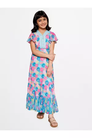 Buy Global Desi Purple Festive Maxi Dress online
