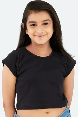 OLELÉ Round Neck Cotton Crop Top