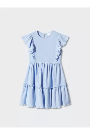 MANGO Girls Gathered & Ruffled Detail Fit & Flare Dress