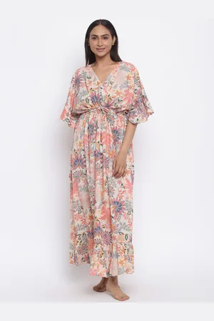 Fabindia V-Neck Floral Maxi Dress