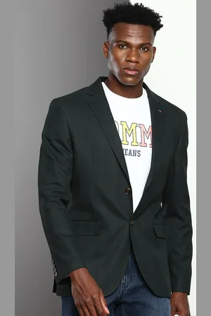Tommy Hilfiger Men Checked Notched Lapel Single-Breasted Casual Blazer
