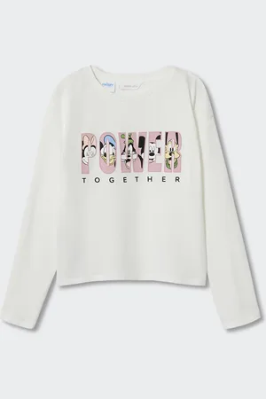 MANGO Girls Mickey Mouse Print Pure Cotton T-shirt
