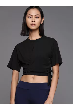 adidas Round Neck Waist Tie-Up Crop Top