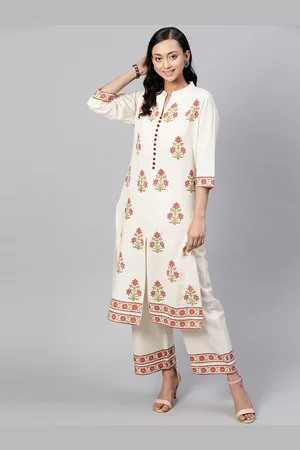 indo street Floral Printed Pure Cotton Kurta with Palazzos