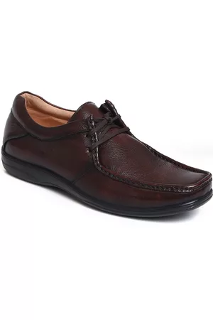 ZOOM Men Textured Pure Leather Formal Derbys