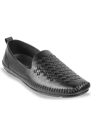 Metro Men Woven Design Square Toe Loafers