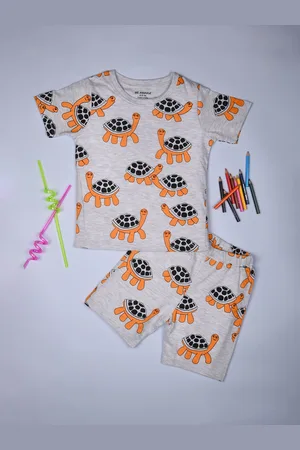 BE AWARA Kids Graphic Printed Pure Cotton Clothing Set