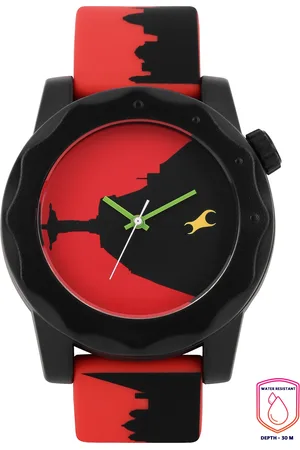 Fastrack Tees Unisex Red & Black Printed Dial Watch 38022PP10J