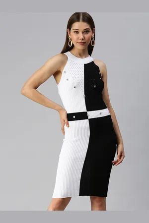 SHOWOFF Colourblocked Monochrome Bodycon Dress