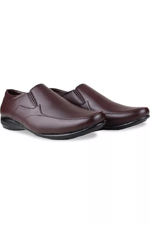 HikBi Men Leather Pointed-Toe Formal Slip-On Shoes