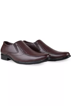 HikBi Men Leather Pointed-Toe Formal Slip-On Shoes