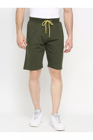 SPYKAR Men Olive Green Solid Shorts