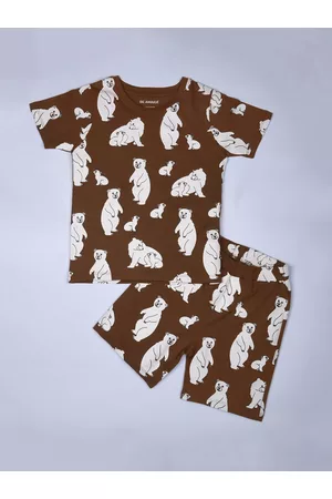 BE AWARA Kids Conversational Printed Pure Cotton Clothing Set