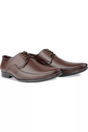 HikBi Men Leather Pointed-Toe Formal Derbys