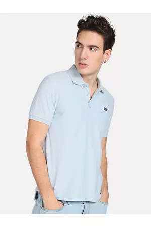 Flying Machine Pattern Knit Cotton Polo Shirt