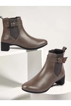 FAUSTO Women Mid-Top Casual Chelsea Boots