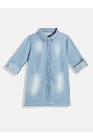 Buy Roadster Women Blue Denim Faded Casual Shirt - Shirts for Women 1381717  | Myntra