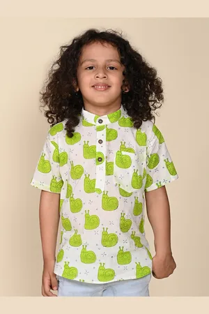 LIL PITAARA Boys Comfort Conversational Printed Cotton Casual Shirt