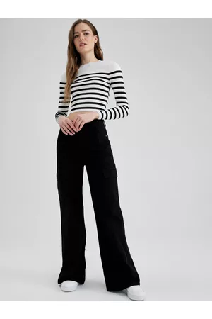 DeFacto Women Straight Fit Pure Cotton Cargo Trousers