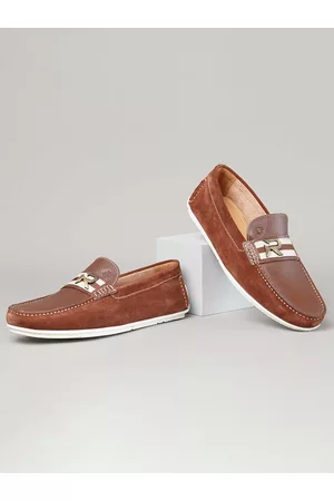 Ruosh Men Textured Leather Loafers