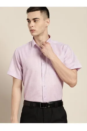 HANCOCK Standard Slim Fit Chambray Short Sleeves Wrinkle Resistant Formal Shirt