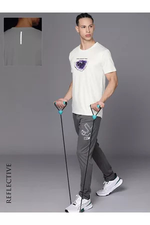 WROGN Men Typography Printed Dry Pro Slim Fit Sports T-shirt