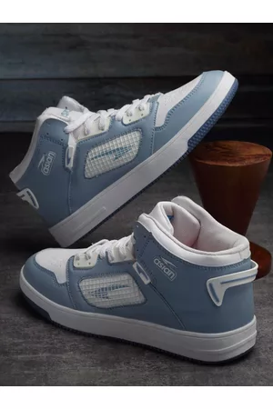 ASIAN Men Woven Design Mid Top Lightweight Sneakers
