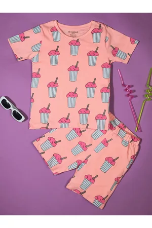BE AWARA Kids Conversational Printed Pure Cotton Clothing Set