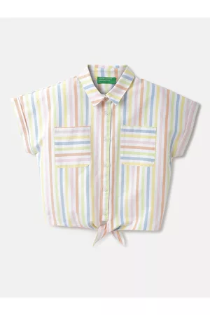 Benetton Girls Cotton Multi Stripes Casual Shirt