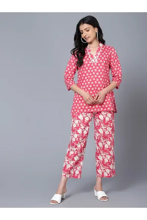 Bani Women Printed Pure Cotton Tunic with Trousers