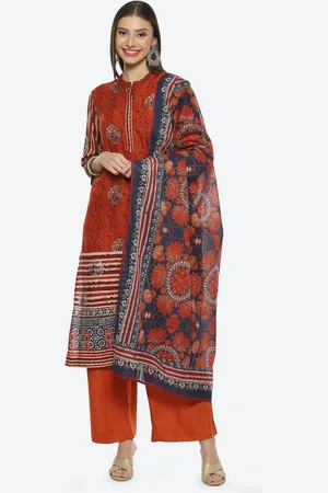 Biba Women Floral Printed Kurta with Palazzos & With Dupatta